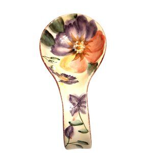 Hand-Painted Pfaltzgraff Flower Market Ceramic Spoon Rest